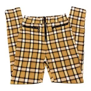 Plaid High-Waisted Pants